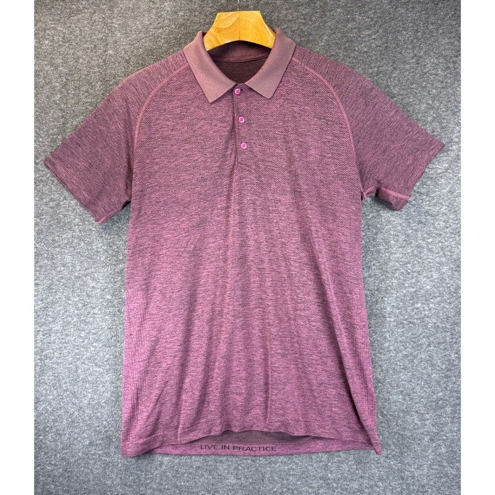 Lululemon Metal Vent Tech Polo Men L Short Sleeve Activewear Gym Running Workout